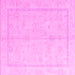 Square Oriental Pink Traditional Rug, abs4335pnk