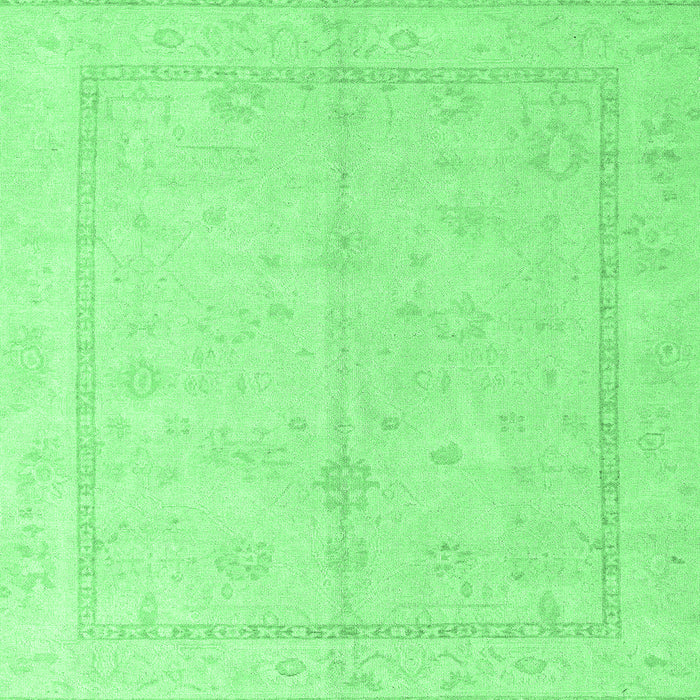 Square Oriental Emerald Green Traditional Rug, abs4335emgrn