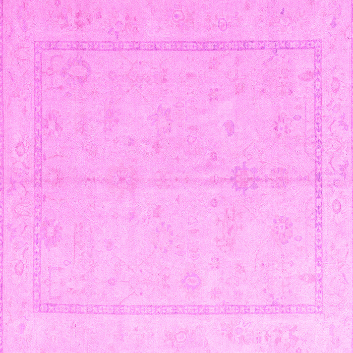Square Machine Washable Oriental Pink Traditional Rug, wshabs4335pnk