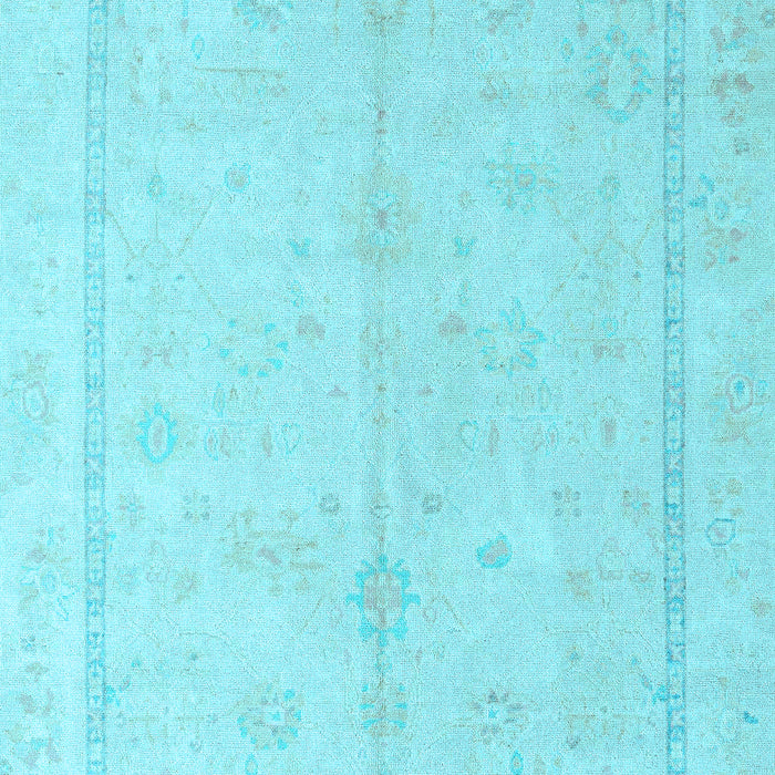 Machine Washable Oriental Light Blue Traditional Rug, wshabs4335lblu