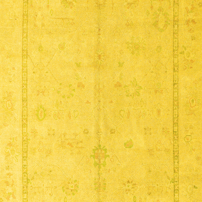 Machine Washable Oriental Yellow Traditional Rug, wshabs4335yw