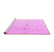 Sideview of Machine Washable Oriental Pink Traditional Rug, wshabs4336pnk