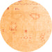 Round Oriental Orange Traditional Rug, abs4336org