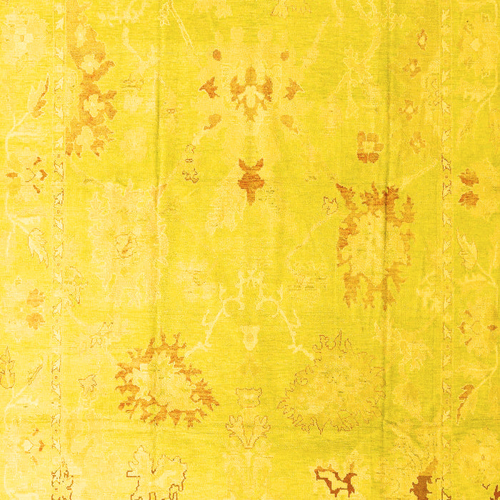 Machine Washable Oriental Yellow Traditional Rug, wshabs4336yw