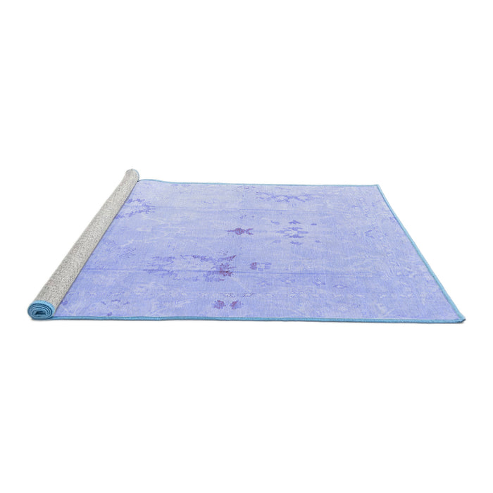 Sideview of Machine Washable Oriental Blue Traditional Rug, wshabs4336blu