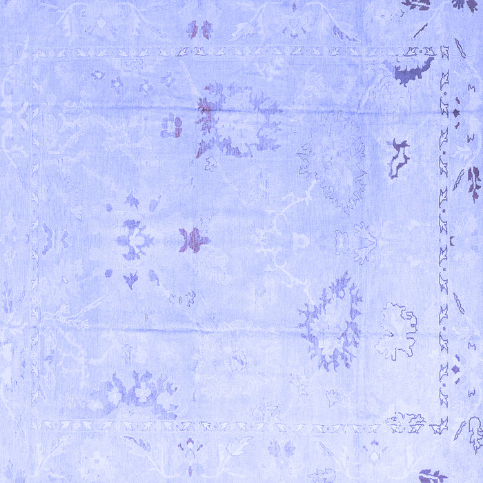 Square Machine Washable Oriental Blue Traditional Rug, wshabs4336blu