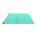 Sideview of Machine Washable Oriental Turquoise Traditional Area Rugs, wshabs4336turq