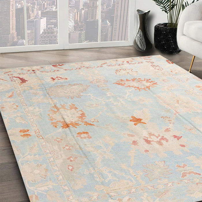 Machine Washable Abstract White Gold Rug in a Family Room, wshabs4336
