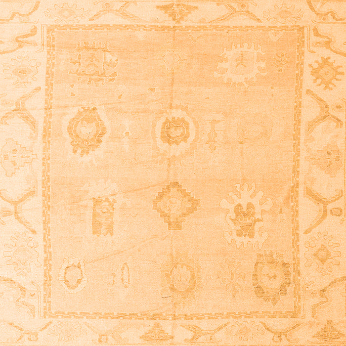 Square Oriental Orange Traditional Rug, abs4337org