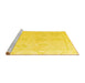 Sideview of Machine Washable Oriental Yellow Traditional Rug, wshabs4337yw