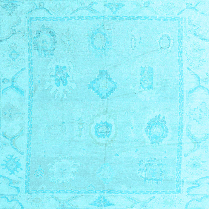 Square Oriental Light Blue Traditional Rug, abs4337lblu