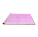 Sideview of Machine Washable Oriental Pink Traditional Rug, wshabs4337pnk