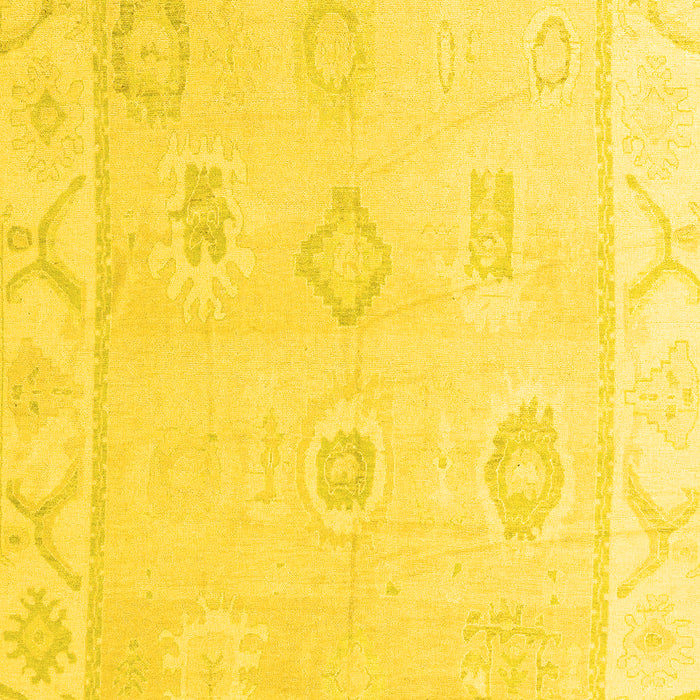 Machine Washable Oriental Yellow Traditional Rug, wshabs4337yw