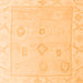 Square Machine Washable Oriental Orange Traditional Area Rugs, wshabs4337org
