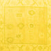 Square Machine Washable Oriental Yellow Traditional Rug, wshabs4337yw