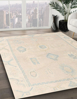 Machine Washable Abstract Wheat Beige Rug in a Family Room, wshabs4337