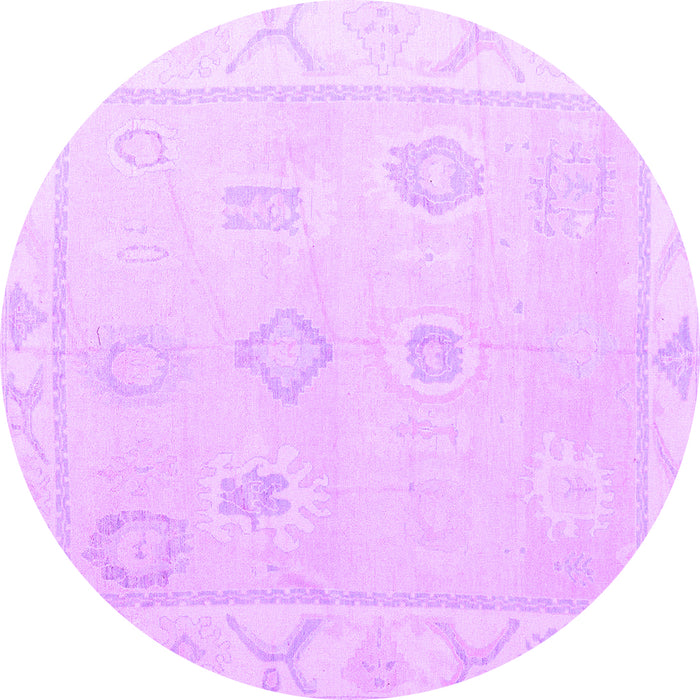 Round Oriental Purple Traditional Rug, abs4337pur