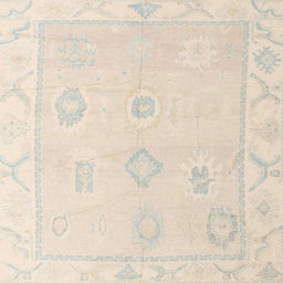 Square Abstract Wheat Beige Oriental Rug, abs4337