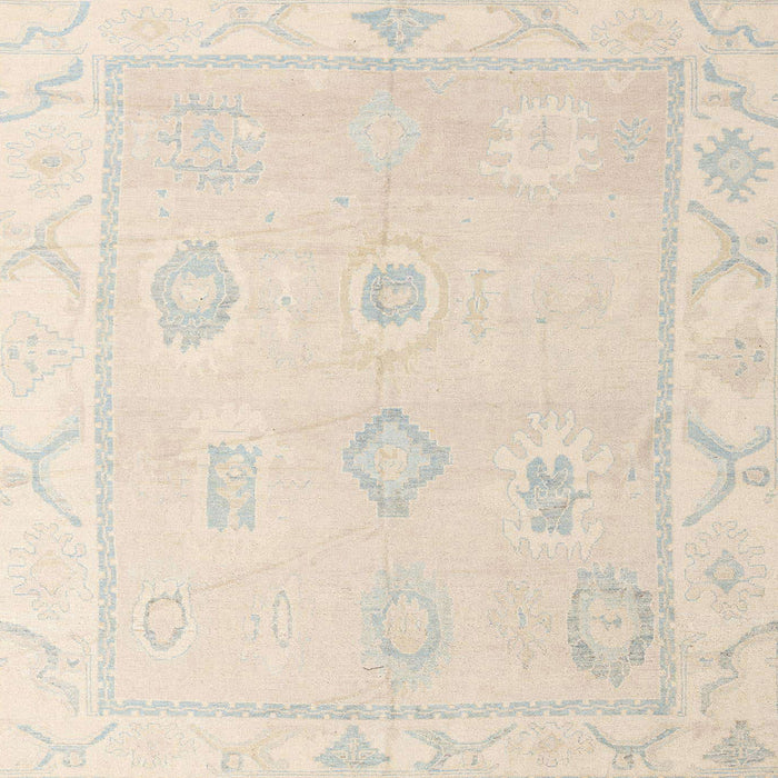 Square Abstract Wheat Beige Oriental Rug, abs4337