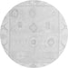 Round Oriental Gray Traditional Rug, abs4337gry