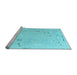 Sideview of Machine Washable Oriental Light Blue Traditional Rug, wshabs4338lblu