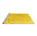 Sideview of Machine Washable Oriental Yellow Traditional Rug, wshabs4338yw