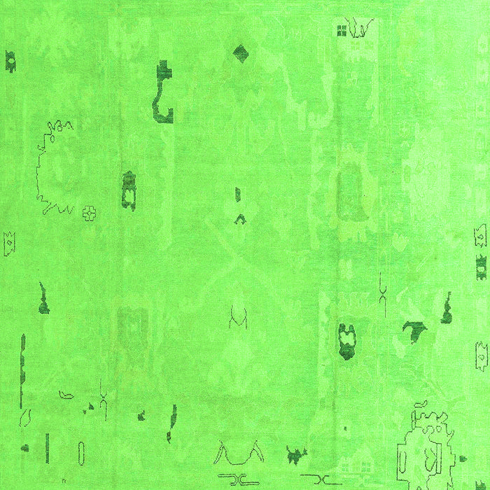 Machine Washable Oriental Green Traditional Area Rugs, wshabs4338grn