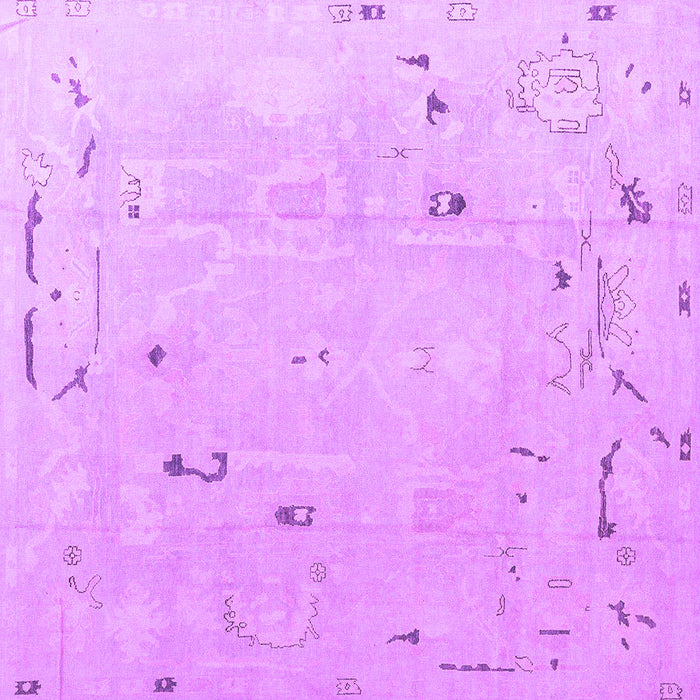 Square Machine Washable Oriental Purple Traditional Area Rugs, wshabs4338pur