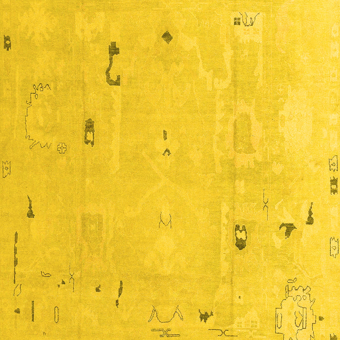 Machine Washable Oriental Yellow Traditional Rug, wshabs4338yw