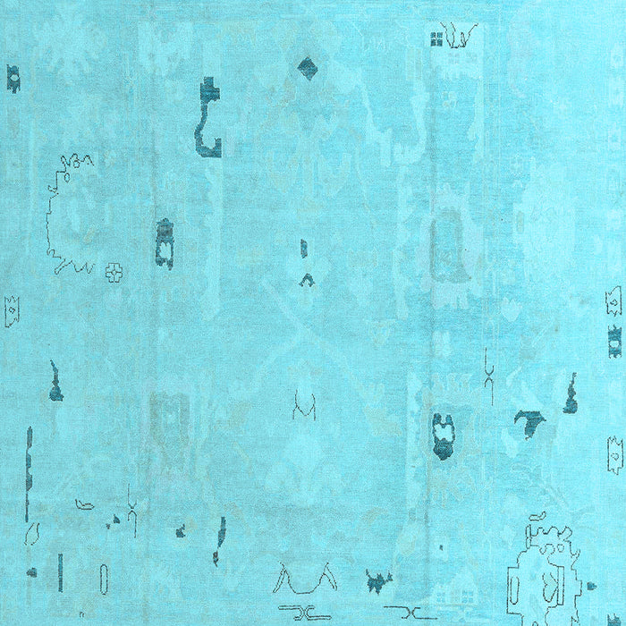 Machine Washable Oriental Light Blue Traditional Rug, wshabs4338lblu