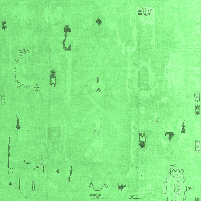 Machine Washable Oriental Emerald Green Traditional Area Rugs, wshabs4338emgrn