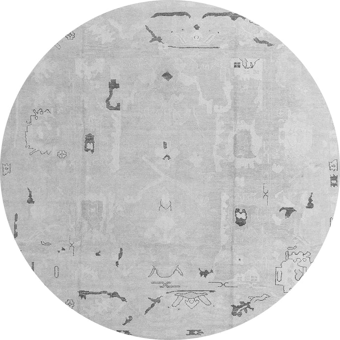 Round Oriental Gray Traditional Rug, abs4338gry