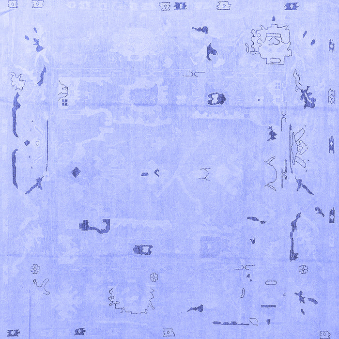 Square Oriental Blue Traditional Rug, abs4338blu