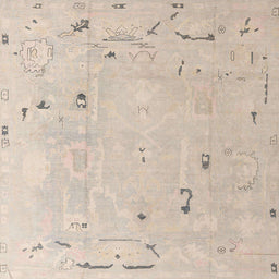 Square Machine Washable Abstract Tan Brown Rug, wshabs4338