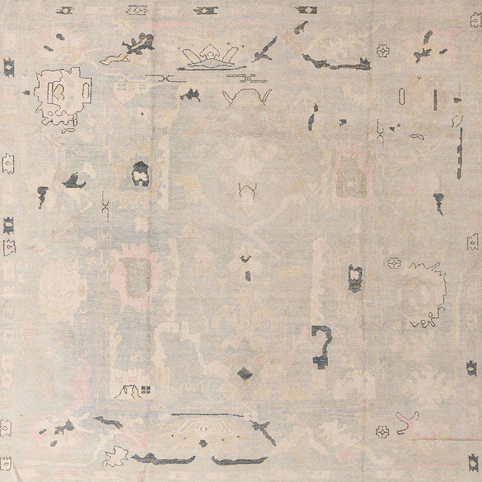 Square Abstract Tan Brown Oriental Rug, abs4338