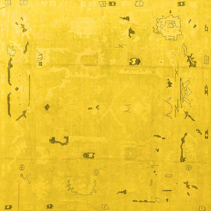 Square Oriental Yellow Traditional Rug, abs4338yw