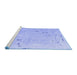 Sideview of Machine Washable Oriental Blue Traditional Rug, wshabs4338blu