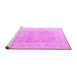 Sideview of Machine Washable Abstract Pink Modern Rug, wshabs4339pnk