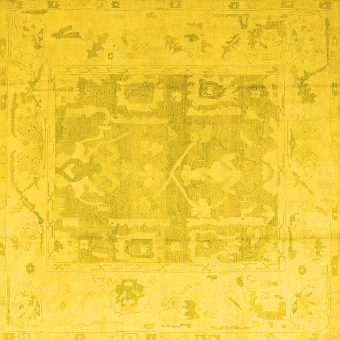 Square Abstract Yellow Modern Rug, abs4339yw
