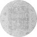 Round Abstract Gray Modern Rug, abs4339gry