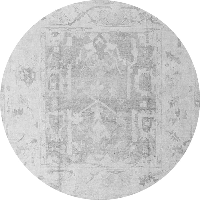 Round Machine Washable Abstract Gray Modern Rug, wshabs4339gry
