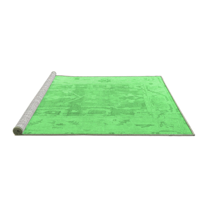 Sideview of Machine Washable Abstract Emerald Green Modern Area Rugs, wshabs4339emgrn