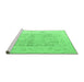 Sideview of Machine Washable Abstract Emerald Green Modern Area Rugs, wshabs4339emgrn