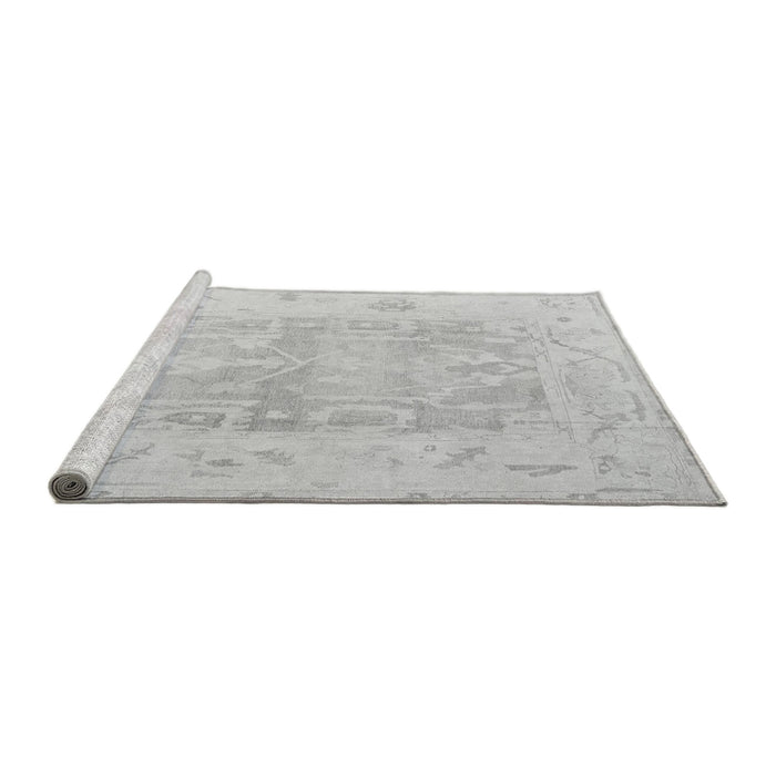 Sideview of Machine Washable Abstract Gray Modern Rug, wshabs4339gry