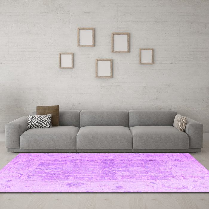 Machine Washable Abstract Purple Modern Area Rugs in a Living Room, wshabs4339pur