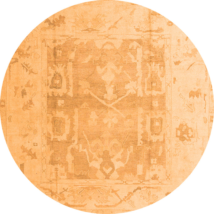 Round Abstract Orange Modern Rug, abs4339org
