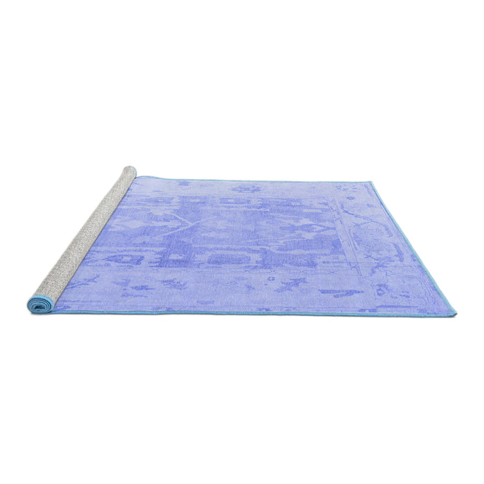 Sideview of Machine Washable Abstract Blue Modern Rug, wshabs4339blu