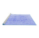 Sideview of Machine Washable Abstract Blue Modern Rug, wshabs4339blu