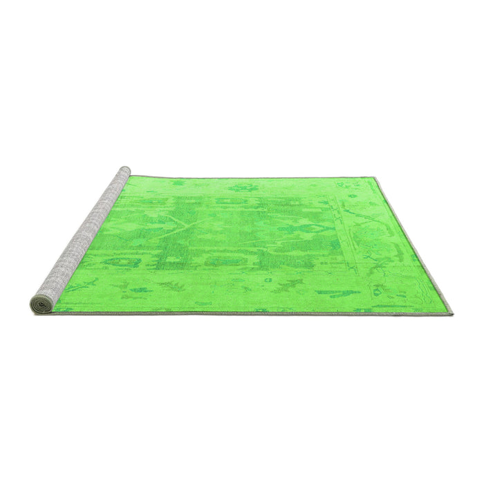 Sideview of Machine Washable Abstract Green Modern Area Rugs, wshabs4339grn