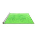 Sideview of Machine Washable Abstract Green Modern Area Rugs, wshabs4339grn